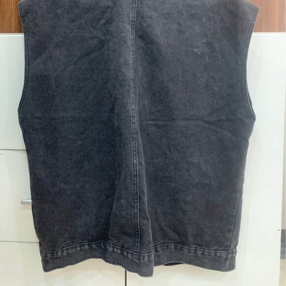 Grunge Black Denim Cut-Off Vest - Picture 4 of 4